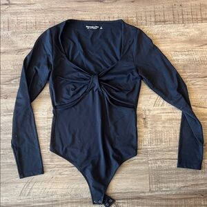 Abercrombie Black Long-Sleeve Bodysuit with cut out